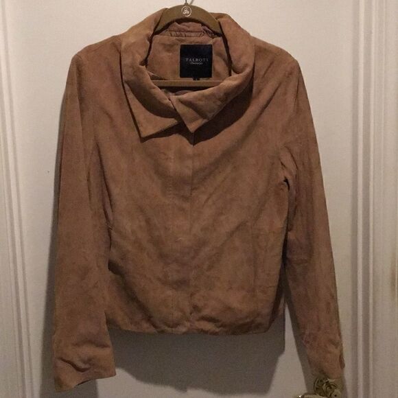 𝅺euc Talbots suede jacket size small tan